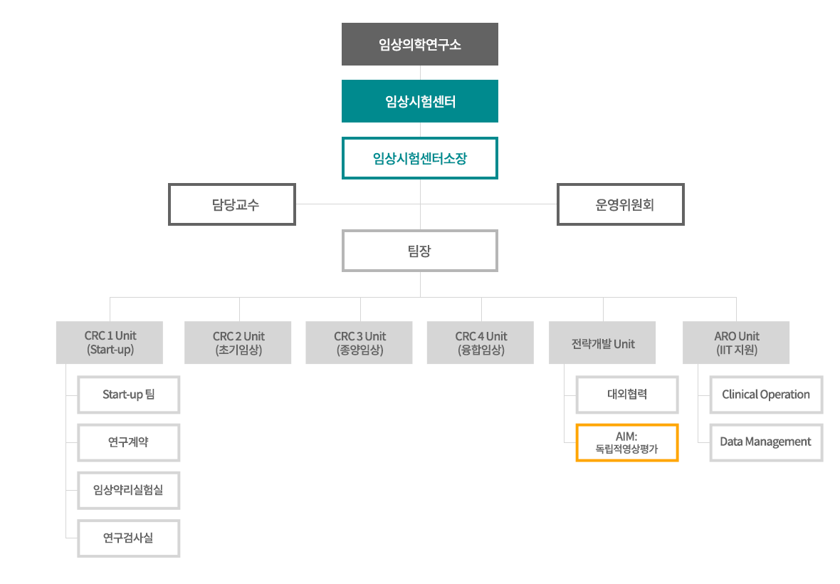 임상시험센터 조직도